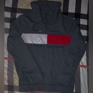 WMNS Tommy Hilfiger Cowl Neck Sport Drawstring Turtle-Neck Sweatshirt Sweater. M